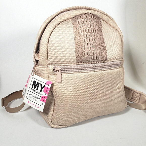 MY Tagalongs Handbags - Small Beige Tan Cream Neutral Back Pack Purse Bnwt